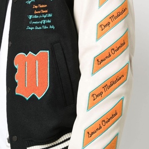 Veste universitaire personnalisée avec logo de designer, col montant, style décontracté, en laine/soie, unisexe, pour l'hiver - Product Image 6