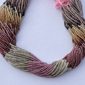 ลูกปัดพลอย Tundra แบบเหลี่ยมเพชรพลอยธรรมชาติขนาด2มม. 4มม. สีเหลืองส้มน้ำตาลเขียว - Product Image 2