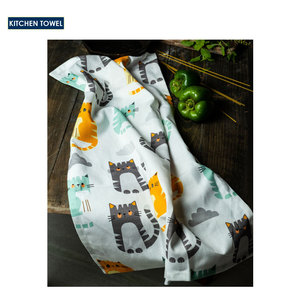 Serviettes de cuisine en coton 100% personnalisées avec impression numérique - Product Image 1