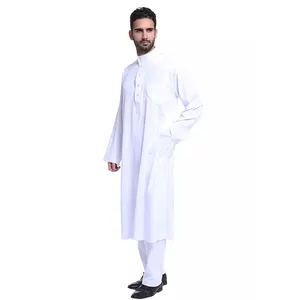 2020 мусульманская Арабская мужская одежда Thobe Thawab с коротким рукавом, оптовая продажа, карманный дизайн, изготовление на заказ