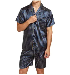 2023男士夏季丝缎衬衫和短款套装男士夏季沙滩短裤定制设计标志夏季衬衫和短款
