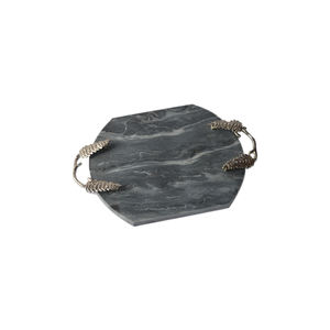 Plateau de service de conception en pierre de qualité supérieure avec nouveau plateau de service poli et brillant de conception de finition plaquée argent - Product Image 1