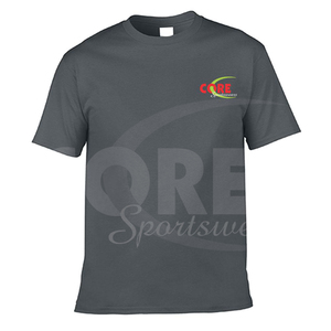 Haute qualité 100% coton hommes T-Shirt à manches courtes été Logo personnalisé léger respirant couleur unie motif solide - Product Image 3