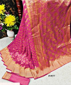 Banarasi ผ้าไหม Jacquard Saree สำหรับผู้หญิง,ชุดใส่ในชีวิตประจำวันชุดสุภาพสตรีผ้าไหมส่าหรีผ้าฝ้ายนุ่มขายส่งราคาถูก - Product Image 5