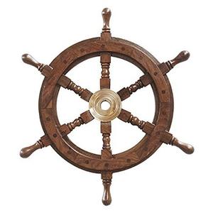 Roue De bateau 24 "-Nautique Bateau Direction Roue de Bateau En Bois - Product Image 5