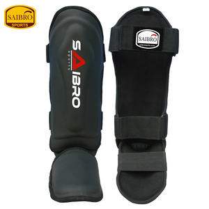 Espinillera de cuero PU profesional personalizada transpirable boxeo MMA engranaje logotipo impreso para Karate Muay Thai protección de artes marciales - Product Image 2