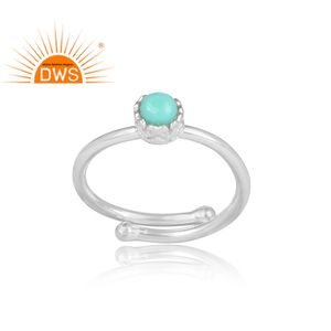 Bague en pierre précieuse naturelle, argent bleu ciel, zircon, fabrication de bijoux faits à la main, vente en gros - Product Image 2