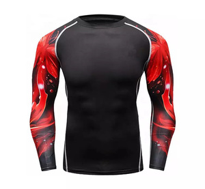 Haute qualité personnalisé sublimé Compression à manches longues hommes Rash Guard MMA personnalisé Sublimation Arts martiaux Rush Guard - Product Image 3