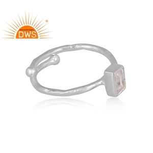 Latest Design Fine Sterling Silver Natural <b>Crystal</b> Quartz Gemstone Stackable <b>Ring</b> Jewelry For Women Gift For Her - Product Image 2