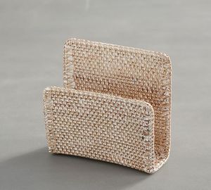 Servilletero de anillo cuadrado Vintage hecho a mano, ratán sostenible marrón para fiesta de boda, uso de cocina, servilletero de mesa rústico - Product Image 5