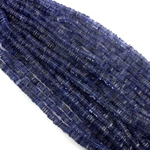 Cristaux d'iolite Perles carrées lisses 4mm Bleu Heishi Forme Perles de pierres précieuses en verre et pierre pour la fabrication de bijoux - Product Image 6
