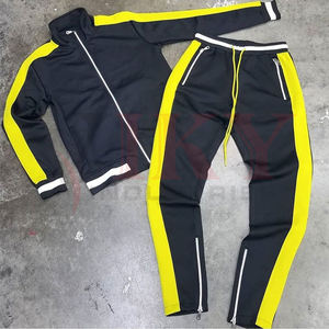 Chándal con cremallera para hombre, chándal de bloque de color de dos tonos con logotipo personalizado - Product Image 2