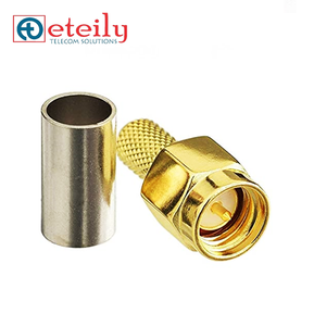 Connecteur droit mâle ETEILY SMA pour câble RG142 fabriqué en Inde câble d'antenne plaqué or connecteur RF faible perte offre spéciale - Product Image 1