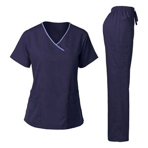 Traje de Jogger de alta calidad con cuello en V para mujer, entrega rápida, uniformes de hospital médico OEM, uniformes tejidos de enfermera - Product Image 4