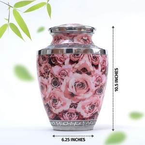 Urnes de crémation pour adultes de conception classique en laiton urnes funéraires d'affichage de cendres en métal pour niche à la maison ou columbarium pour les restes humains - Product Image 3