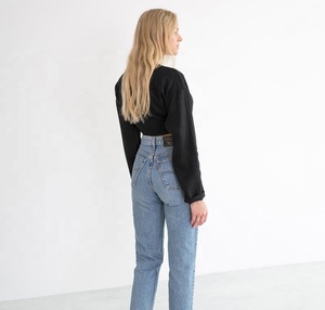 Ojo de la captura de lino puro corbata anudada damas Top con hermosa Sexy cuello en V y manga larga pantalones de lino blusa Boho - Product Image 4