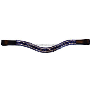 Fait sur mesure 5 rangées de cristal décoratif tout forme de cheval en cuir bande de front pour bride toutes tailles commande en gros - Product Image 1