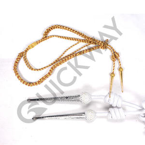 มาใหม่ล่าสุด2024ทองแท่งลวดAiguillettesเจ้าหน้าที่ชุดไหล่Aiguilletteที่กําหนดเองทองสีเงิน - Product Image 6