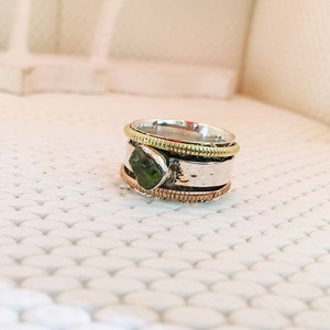 New Solid 925 Sterling <b>Silver</b> 925 Natural Apatite Gemstone Jewelry Vintage Dainty Spinner Fashion Band <b>Rings</b> <b>for</b> <b>Men</b> and Women - Product Image 2