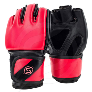 ออกแบบโลโก้ของคุณเองครึ่งนิ้ว MMA ถุงมือที่กำหนดเองที่มีคุณภาพสูงหนัง MMA มวยถุงมือ - Product Image 1
