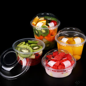 Logotipo personalizado impressão redonda barato embalar refeição tigelas para salada frutas yogurte milkshake tigelas com tampa - Product Image 1