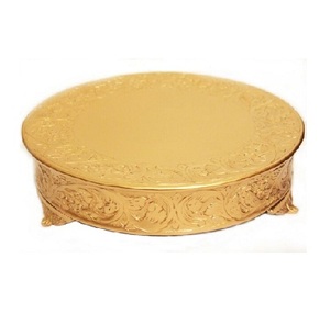 Présentoir à gâteau de style luxueux pour fêtes de mariage Support à gâteau en métal de forme ronde à finition nickelée à bas prix - Product Image 1