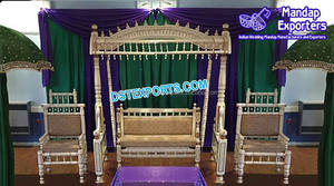 Balançoire de scène de mariage finition dorée balançoire de scène de mariage avec base en paon décoration Walima siège de balançoire de scène USA - Product Image 3