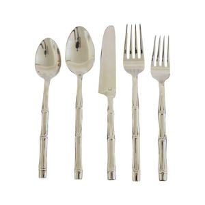 Juego de cubiertos de acero inoxidable con diseño de mango largo Cubiertos pulidos de plata de fantasía en diseño único - Product Image 6