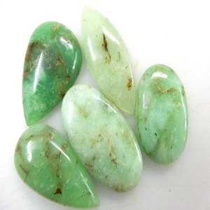 Pendentif en chrysoprase cabochon, pierre précieuse verte naturelle, pierre en vrac pour la fabrication de bijoux, forme et taille mélangées, 20-30 mm - Product Image 1