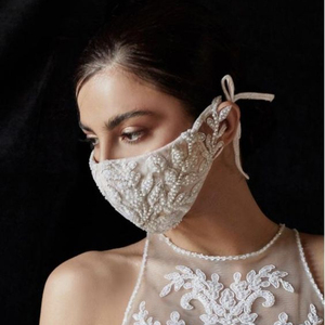 Accessoires de visage brodés élégants avec travail à la main Zardi parfait pour les vêtements de fête et les événements de mariage assortis pour les femmes - Product Image 1