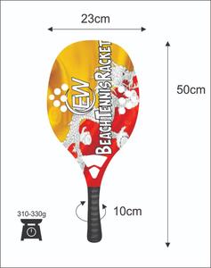 Raquettes de beach tennis sur mesure pour padel/spaddle - Fibre de carbone et de verre, face de 22 mm, poids de 320-340 g, longueur de 50 cm, logos et couleurs personnalisés - Product Image 3