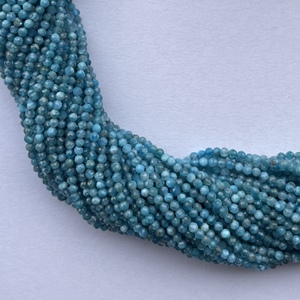 2mm 4mm Naturel Micro Néon Bleu Apatite Facettes Pierres Précieuses Tendance Perles Strand Chaîne De Fabricant En Gros Usine Prix - Product Image 3