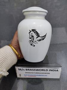 Urna de cremación de Mascota de aluminio pintada a mano, Cara de caballo, suministros funerarios de cremación de mascotas conmemorativas, nueva - Product Image 3