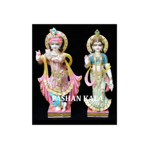 Statue exclusive en marbre de Radha Krishna debout - Product Image 1