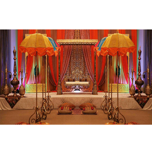 Mehandi & Sangeet-Decoración de escenario para boda india, accesorio brillante para boda - Product Image 1