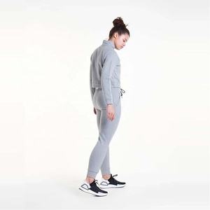 Sweat-shirt en molleton uni à col montant et fermeture éclair multicolore pour femme, manches longues, 100 % coton, idéal pour l'hiver - Product Image 5