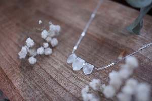 92.5 Sterling <b>Silver</b> 16"<b>Long</b> Natural Rainbow Moonstone Faceted Pentagon Shape Blue Fire Handmade <b>Necklace</b> - Product Image 2