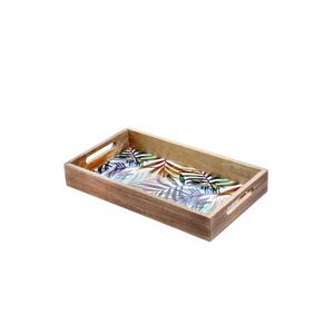 Plateau en bois rectangulaire pour décoration de table de fête de mariage utilisation de service de restauration plateau de service en bois écologique - Product Image 1