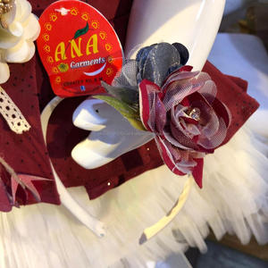 Robe de cérémonie pour bébé fille, robe formelle sans manches en laine à fleurs fantaisie, robe de cérémonie - Product Image 4