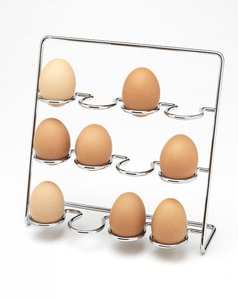 Twelve <b>Egg</b> Holder Metal Rack in White <b>Powder</b> Coated Iron Stylish Storage Stand for Kitchenware and Hotelware Essentials - Product Image 2