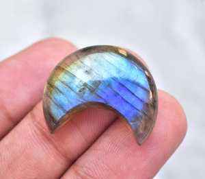 Cabujón de Labradorita Ágata en Forma de Luna Creciente, Gema de Alta Calidad Pulida a Mano, Brillante y Natural, para Decoración de Uñas, Lote al por Mayor - Product Image 3