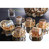 Türkische mehrfarbige Keramik Kaffeetasse Silber Gold Special Coloured Craft Set Türkische Tee tasse Kaffeetasse Made in Turkey For Gift