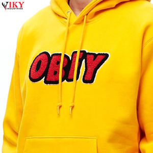 Sweats à capuche pour hommes Custom Your Own Logo in Chenille Embroidery Hoodie Cotton Pullover Hoodies - Product Image 2
