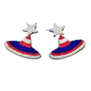 Boucles d'oreilles en perles de rocaille brodées, bijoux multicolores à la mode, style indien, faits à la main, pour femmes et filles, nouvelle collection - Product Image 3