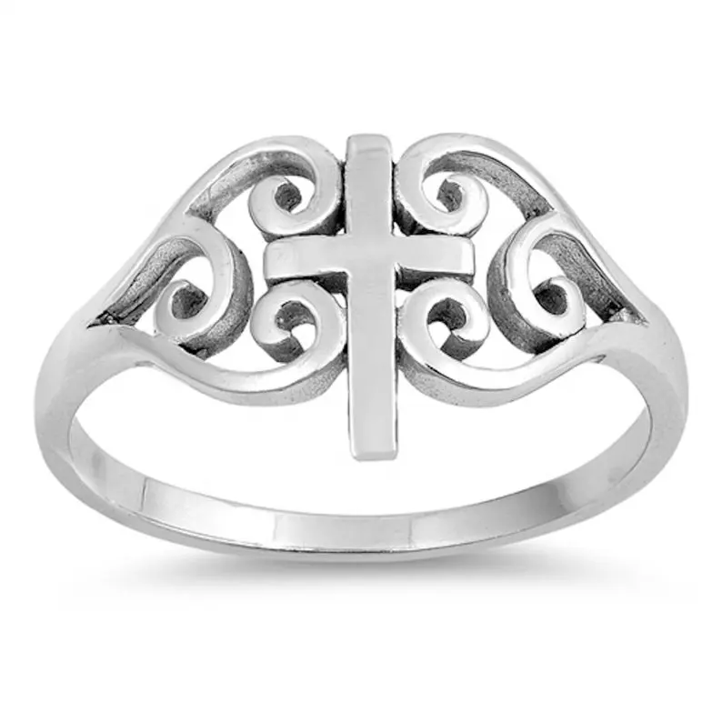925 стерлингового серебра Красивая ручной работы кельтский крест серебро простое кольцо из Индии по оптовым фабричную стоимость покупки в Интернете