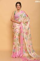 Saree Blouse Satin Sutra Jepang Warna Emas Terbaru, Desainer Terlaris, Motif Cetak Digital untuk Pesta, Harga Grosir India untuk Wanita