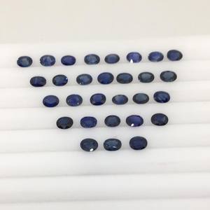 Piedras preciosas de zafiro azul real naturales sueltas de corte ovalado 5x4 de calidad óptima, finas tratadas térmicamente, calibradas de 14 quilates para joyería - Product Image 1