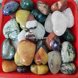 Mezcla hecha a mano de ágata surtida y corazones de piedras preciosas de cristal elegante Pub artefactos decorativos - Product Image 2