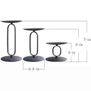 Juego de 3 portavelas de pilar de metal decorativo hecho a mano estilo farol para decoración del hogar inspirado en INS - Product Image 4