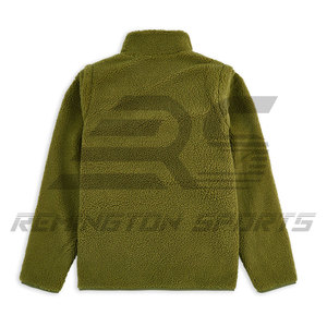 OEM Custom High-Quality Women Sherpa <b>Zip</b>-<b>Up</b> Olive <b>Jacket</b> Perfect for Everyday Wear Sherpa <b>Jacket</b> - Product Image 4